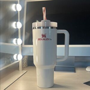 Christmas Stanley White Tumbler with Handle